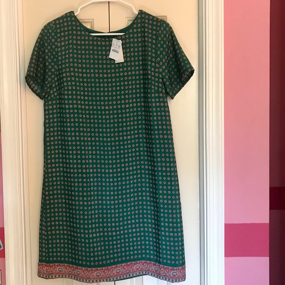 J. Crew Green Short-sleeve Dress Size 8 NWT
